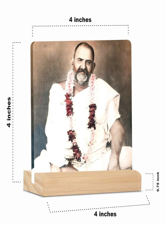 Giftplease Neem Karoli Baba ji Tabletop Photo Frame with Wooden Stand | Desk for Home & Office Decor Spiritual Inspirational Gift Elegant Display Pictures GMP_104 - Image 2